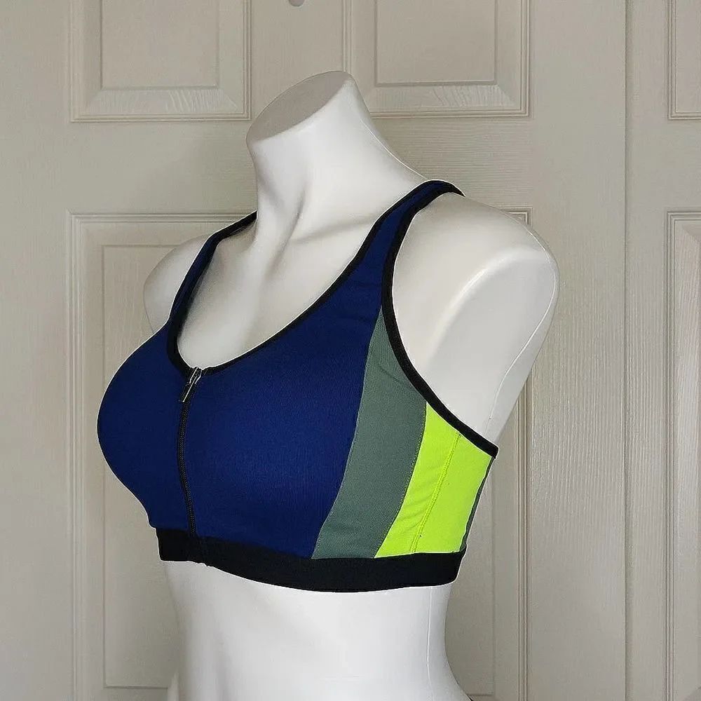 Victoria's Secret Knockout colorblock front closure sports bra 36D